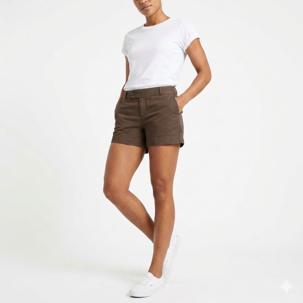 Banana Republic Women’s Chino Shorts Size 6 Tan Khaki Flat Front Casual Summer S